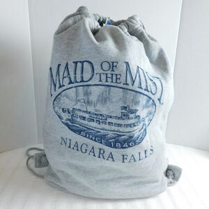Niagra Falls Backpack MV Sport Sweatshirt Fleece Drawstring Gray Bag Tote NWT !